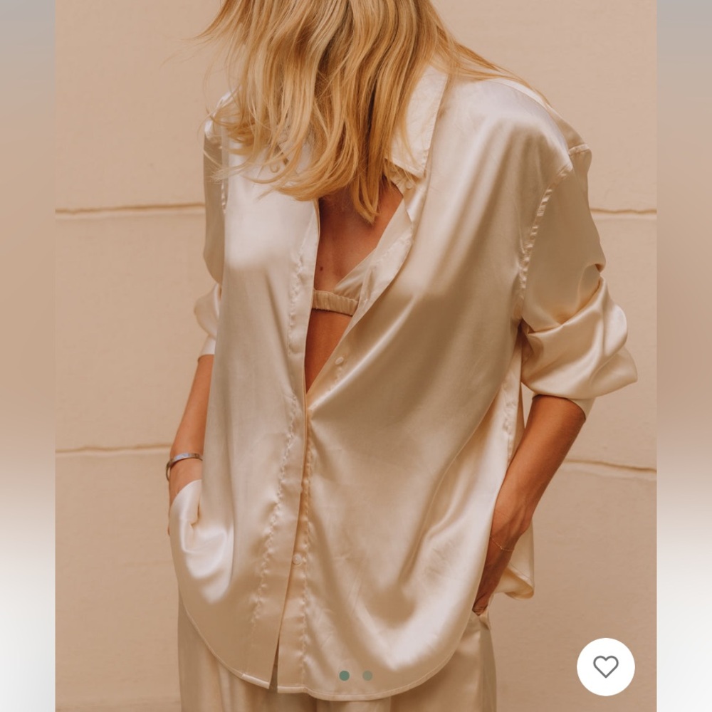 Daily Drills Champagne Silky Button down